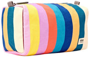 Borsa da toilette piccola Roka Mayfair in tela di cotone - Ampia multirighe