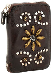 Borsa Siena con borchie fiore Campomaggi - Verde militare