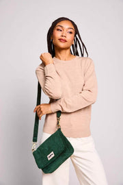 Borsa a tracolla Hindbag Margault - Velluto verde pino