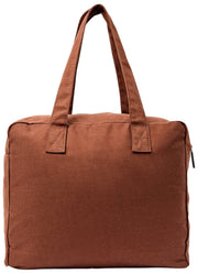 Borsa tote media in tela di cotone Roka Sloane - Lindt Marrone