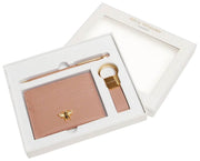 Set regalo di lusso con portachiavi e penna Alice Wheeler London Bow - Rosa