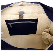 Borsa tote media Roka Sloane in tela di cotone - Blu navy