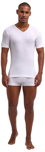 T-shirt Falke Daily senza cuciture con scollo a V - bianca
