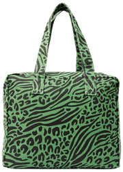 Borsa tote media Roka Sloane in tela di cotone - Verde carciofo