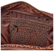 Borsone medio in tela riciclata Roka Gatwick - Mini Leopard Brown