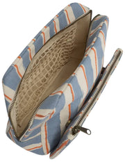 Borsa da toilette Hindbag Alix extra large - strisce arancioni/blu