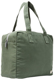 Borsa tote media in tela di cotone Roka Sloane - verde salice