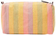 Borsa da toilette piccola Roka Mayfair in tela di cotone - Multi righe sbiadite