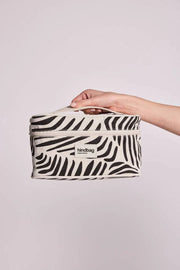 Borsa da toilette Gaspard Hindbag - Crema zebrata