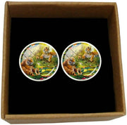 Bassin and Brown Tiger Cufflinks - Arancia/verde