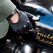 Guanti da guida in pelle Dents The Suited Racer Gripper - neri