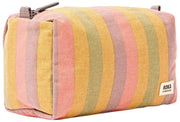 Borsa da toilette piccola Roka Mayfair in tela di cotone - Multi righe sbiadite