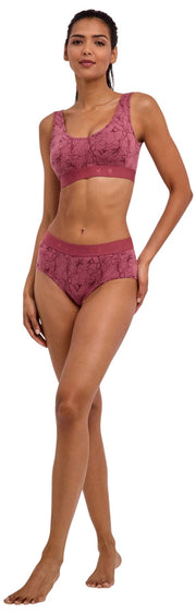 Bralette bustino in confezione da 2 con stampa Falke Daily Comfort - rossa