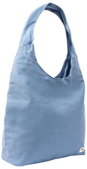 Borsa a tracolla grande in tela di cotone Roka Hoxton - Blu aviazione