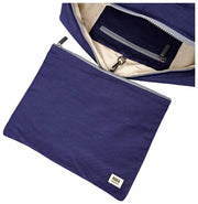 Borsa da bambino grande in tela di cotone Roka Somerset - blu navy
