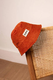 Cappello da pescatore Hindbag Bob - Velluto arancione mattone