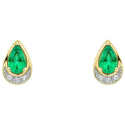 elements-gold-teardrop-emerald-and-diamond-9ct-gold-earrings---green-35461383