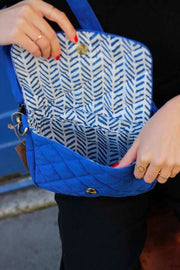 Borsa a tracolla trapuntata Hindbag Margault - blu elettrico