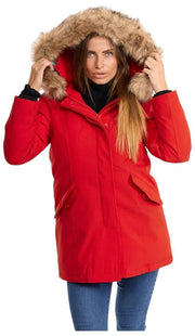 Helvetica Mountain Pioneers Giacca parka con cappuccio Lilli - Rossa/Naturale