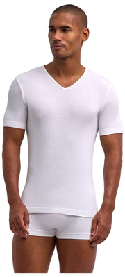 T-shirt Falke Daily senza cuciture con scollo a V - bianca