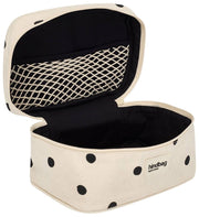 Borsa da toilette Gaspard Hindbag - a pois bianco sporco
