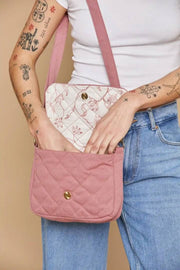 Borsa a tracolla trapuntata Hindbag Margault - rosa cipria