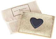Portacarte Elie Beaumont Heart - Oro/Blu scuro