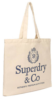 Borsa tote Superdry & Co - Marrone naturale/Blu scuro eclissi