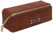Alice Wheeler London Kensington piccola custodia da treno in pelle scamosciata - marrone cioccolato