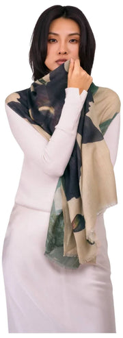 Sciarpa avvolgente in lana Powder Midnight Orchid - Bianca