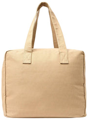 Borsa tote media in tela di cotone Roka Sloane - Safari Beige