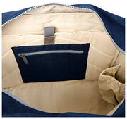 Borsa tote media in tela di cotone Roka Sloane - Blu ammiraglio