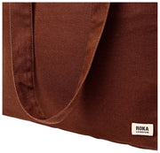 Borsa tote media in tela di cotone Roka Sloane - Lindt Marrone