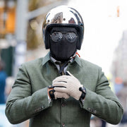 Guanti da guida in pelle Dents The Suited Racer Hatcher - neri