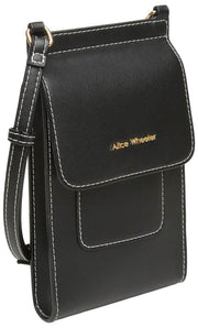 Borsa a tracolla per telefono Alice Wheeler London Sloane - Nera