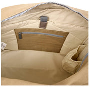 Borsa tote media in tela di cotone Roka Sloane - Safari Beige