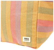 Borsa tote oversize Roka Marylebone grande in tela di cotone - multirighe sbiadite