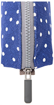 Custodia piccola in tela di cotone Roka Tate - Pois blu scuro