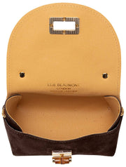 Borsa Mini Bambou in pelle scamosciata Elie Beaumont - Marrone cioccolato fondente