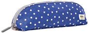 Custodia piccola in tela di cotone Roka Tate - Pois blu scuro