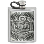english-pewter-company-6oz-embossed-80th-pewter-hip-flask---silver-34391492