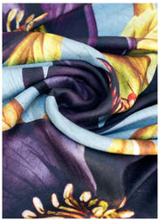 Sciarpa con stampa Powder Hellebore Lux - Blu