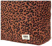 Borsa a tracolla grande in tela di cotone Roka Hoxton - Mini Leopard Brown