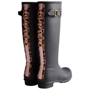 Stivali Wellington Hunter Original Tall Leopard Backstrap - Nero/Beige