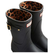Stivali Wellington Hunter Original corti leopardati con cinturino posteriore - neri/beige