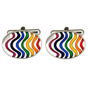 David Van Hagen Rainbow Wave Cufflinks - Multi-colour