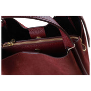 Franchetti Bond Elsa Small Handbag - Burgundy Suede/Dollaro