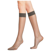 Calzini al ginocchio Falke Seidenglatt 15 denari - Grigio carbonio