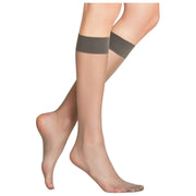 Calzini al ginocchio Falke Seidenglatt 15 denari - Grigio carbonio