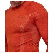 Camicia regolare a maniche lunghe con tecnologia di lana Falke - Rosso peperoncino